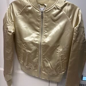 South Pole Women’s Champagne Gold Satin Jacket (S)